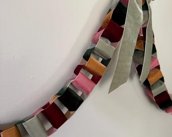 Chunky Velvet Chain Garland - Burgundy, Emerald, Sage, Pink and Tan