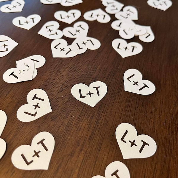 Personalized Initial Heart Confetti: Bridal Shower, Engagement Party Decor