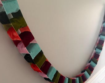 Chunky Velvet Chain Garland - Turquoise , Burgundy, Emerald, Olive, Pink and Orange