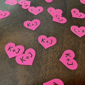 Personalized Initial Confetti, Pink Engagement Party, Hot Pink Bachelorette Party Decoration, Wedding Confetti, Bridal Shower Decor
