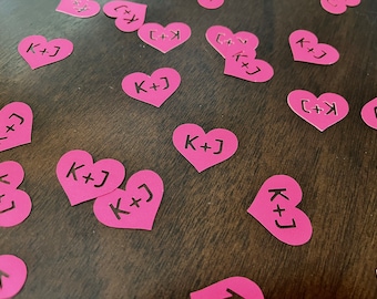 Personalized Initial Heart Confetti: Hot Pink Party Decor