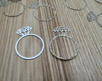 Gold Glitter Ring Confetti, Engagement Party Decorations (100pcs)