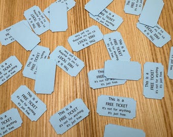 April Fools Joke Free Ticket Confetti, Gag Prank Party Supplies