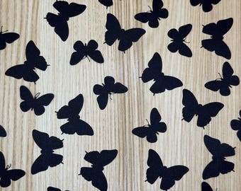 Halloween Confetti: Black Butterfly Confetti in Glass Jar, Spooky Party Decor