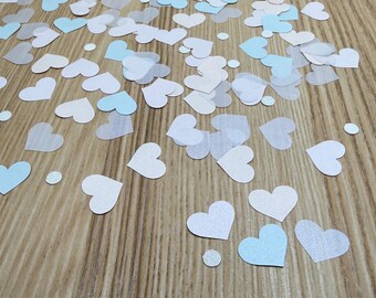 Pastel Wedding Heart Confetti: Pearlized and Vellum Wedding Decor