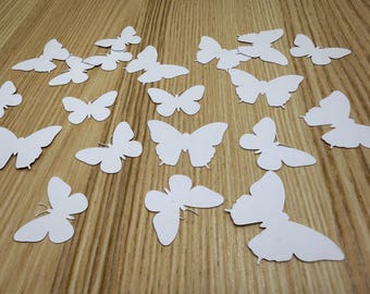 White Butterfly Confetti: 100 Paper Butterflies, Wedding & Shower Decor