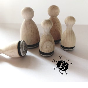 Mini Stempel Käfer, Insekt, 18 mm für Karten, Bullet Journal, Scrap Booking, Geschenkanhänger...