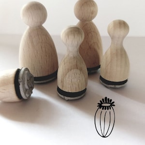 Mini Stamp Capsula Papavero, Fiore, Pianta, Elemento Floreale 18 mm