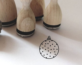 Mini Stempel Weihnachtskugeln, Christbaumkugeln Punkte 12mm