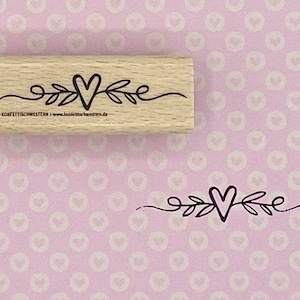 Bordure de tampon avec coeur, élément décoratif pour cartes de vœux, bullet journaux etc.