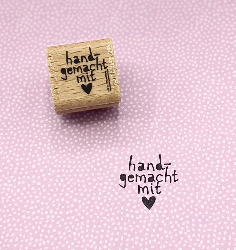 Mini Stempel mit Text handgeamacht mit Herz für Geschenke... Bild 3