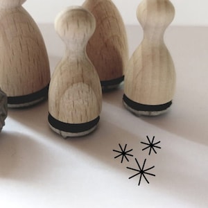 Mini stempel met drie sterren voor Kerstmis, kaarten, cadeaulabels...