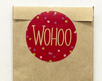 Pegatinas, 10 piezas, pegatinas, embalaje de regalo, etiquetas de envío "Wohoo"