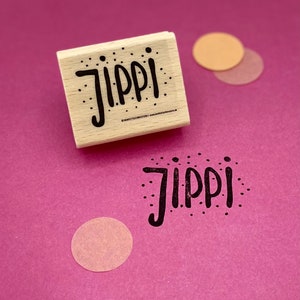 Stempel Jippi voor geboorte, huwelijk, vreugde, verjaardag