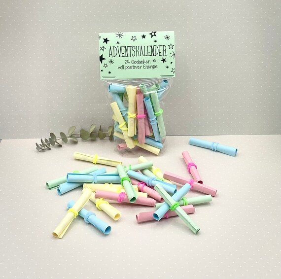 Advent Calendar Filled With 24 Positive Thoughts - Etsy