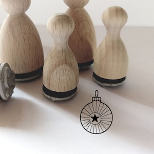 Mini stamp Christmas ball star 18 mm, Christmas tree ball
