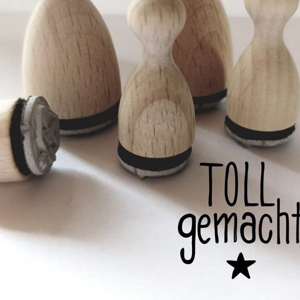 Mini Stempel mit Text "Toll gemacht" für Brief, Geschenk, Bullet Journal etc.