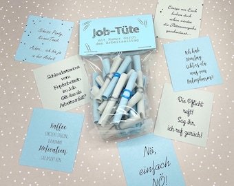 Job bag, with funny sayings for everyday work; fun in the office