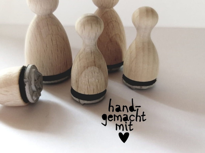 Mini Stempel mit Text handgeamacht mit Herz für Geschenke... Bild 1