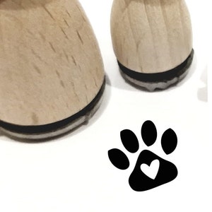Mini stamp paw, paw print cat, dog, pet with heart