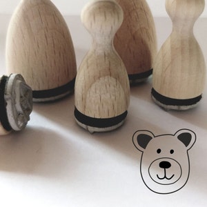 Mini stempel 18 mm beer voor kaarten, uitnodigingen, kinderverjaardagsfeestjes..