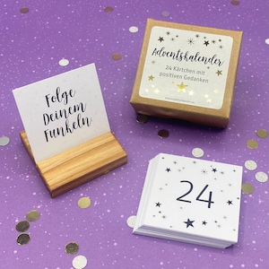 Calendario dell'Avvento: 24 biglietti con pensieri positivi più porta biglietti