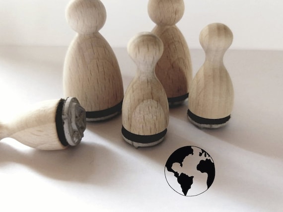 Mini Stempel Erde, Weltkugel, Globus, Weltall für Karten, Einladungen, Geschenkanhänger...