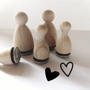 Mini Stempel Herzen, 2er Set für Karten, Hochzeit, Geschenkanhänger... zdjęcie 1