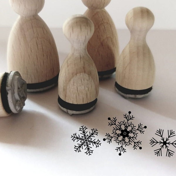 Mini Stempel 3er Set Schneekristalle, Schneeflocken