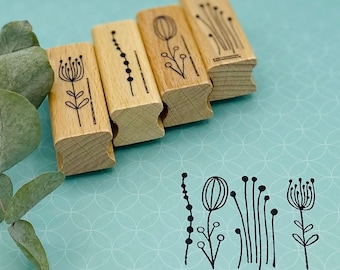 Stamp set plants, flowers, floral elements for greeting cards, gifts