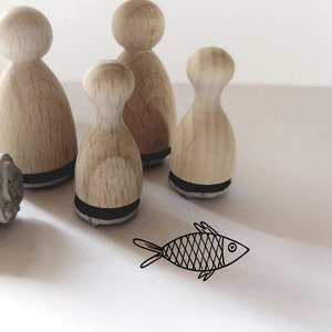 Mini carimbo de peixe para cartas, cartões, papel de embrulho etc.