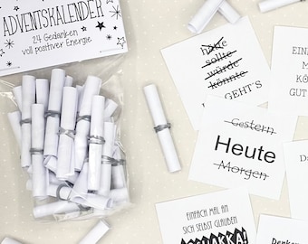 Advent calendar filled with 24 positive thoughts