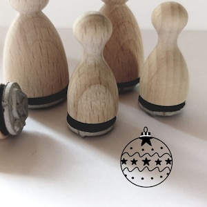 Mini stamp Christmas ball, Christmas tree ball pattern 12 mm