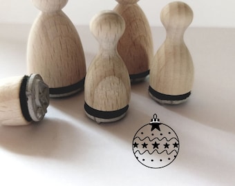 Mini Stempel Weihnachtskugel, Christbaumkugel Muser 12mm