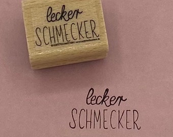 Stempel  "lecker schmecker", für selbstgemachte, kulinarische Geschenke