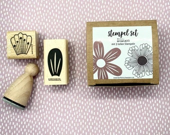 Stamp set plant, flower, floral element, large petals