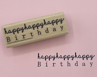 Stempel happy birthday für Grusskarte, Geschenkanhänger, Geburtstag...