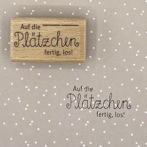 Stempel  "Auf die Plätzchen fertig los", für Kekstüten, Plätzchen Tüten, Geschenke Advent