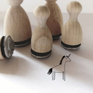Mini timbro 18 mm unicorno per cartoline, inviti, feste di compleanno per bambini...