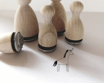 Mini stamp 18 mm unicorn for cards, invitations, children's birthday parties...