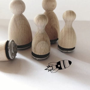 Mini cohete de sellos, espacio para tarjetas, invitaciones, etiquetas de regalo...