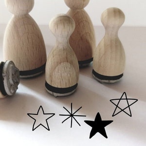 Mini-stempelset van 4 sterren voor Kerstmis, magie...