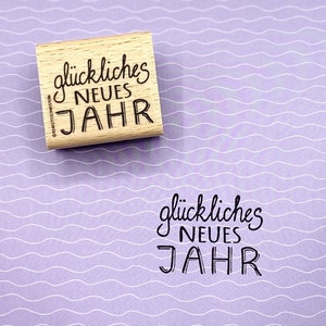 Stempel  "glückliches, neues Jahr" für Neujahrskarten, Geschenkanhänger, Tischdeko