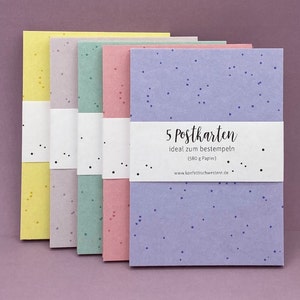 5 cartoline, carte regalo con motivo a coriandoli, ideali per timbrare, cartoncino da 580 g
