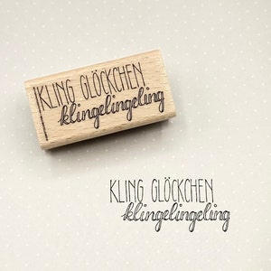 Francobollo con testo "Kling Glöckchen klingelingeling" per Natale