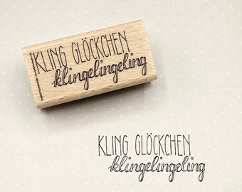 Stamp with text "Kling Glöckchen klingelingeling" for Christmas