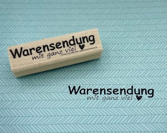 Stempel Warensendung mit Herz für Verkäufer, Versender von Waren