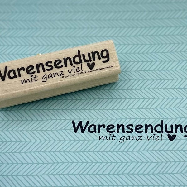 Stempel Warensendung mit Herz für Verkäufer, Versender von Waren