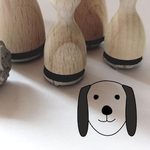 Ministempel 18 mm hond voor kaarten, uitnodigingen, kinderverjaardagsfeestjes...