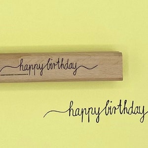 Stamp happy birthday for greeting card, gift tag, birthday...